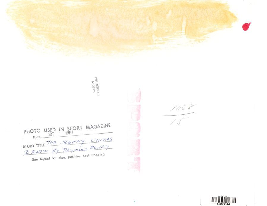 Raymond Berry Baltimore Colts HOF 1967 original Blumenthal photo