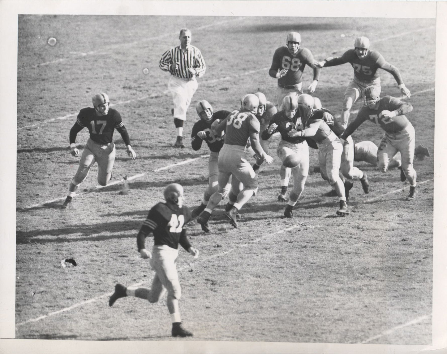 Doc Blanchard fumbles vs Notre Dame 1946 original photo