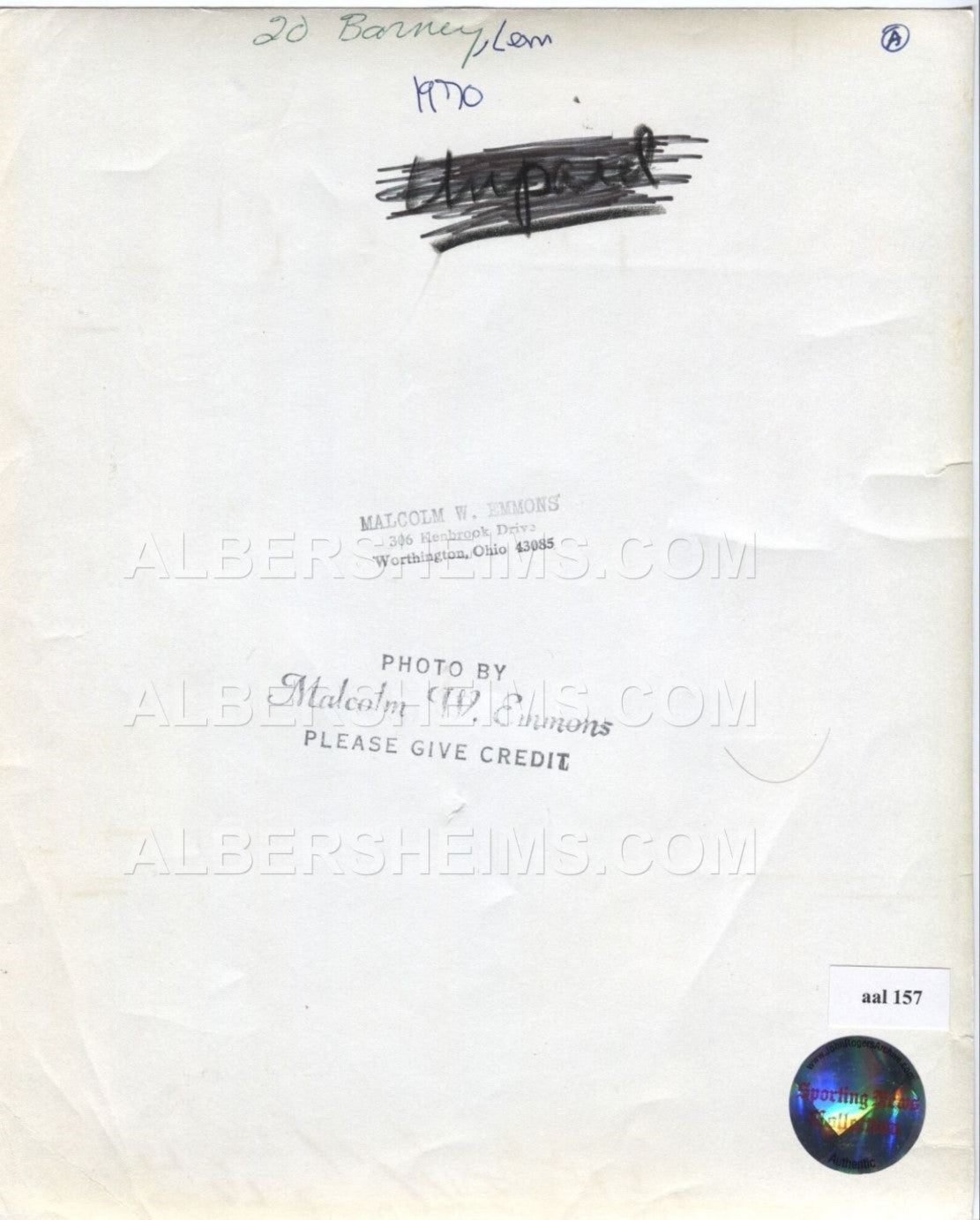 Detroit Lions HOFer - Lem Barney Type I Malcolm Emmons Original Photo