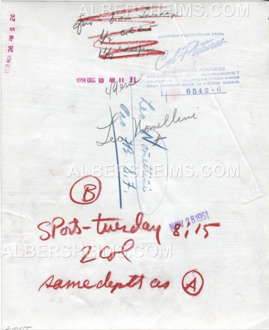 Leo Nomellini 1951 SF 49ers Football HOF TYPE I photo Used for 1951 Bowman Football Card