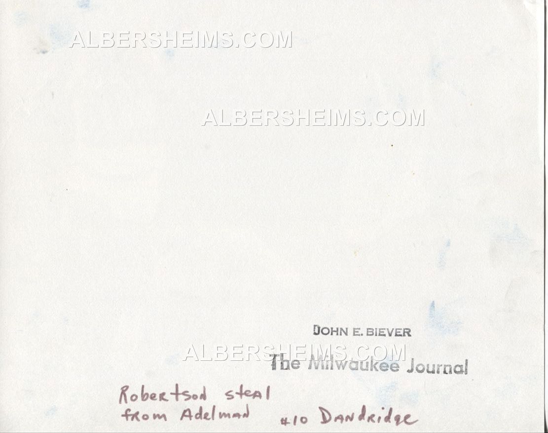 Oscar Robertson Steals Basketball w/ Bobby Dandridge Original Photo Milwaukee Bucks