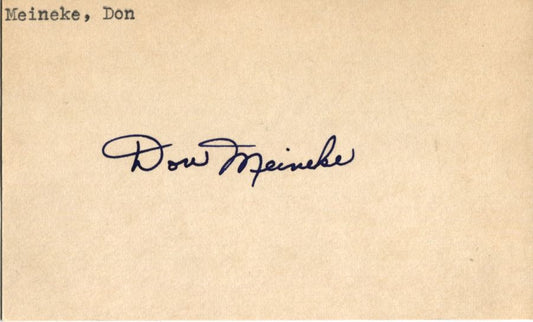 Don Meineke Signed Index Card - 1st NBA Rookie of the Year