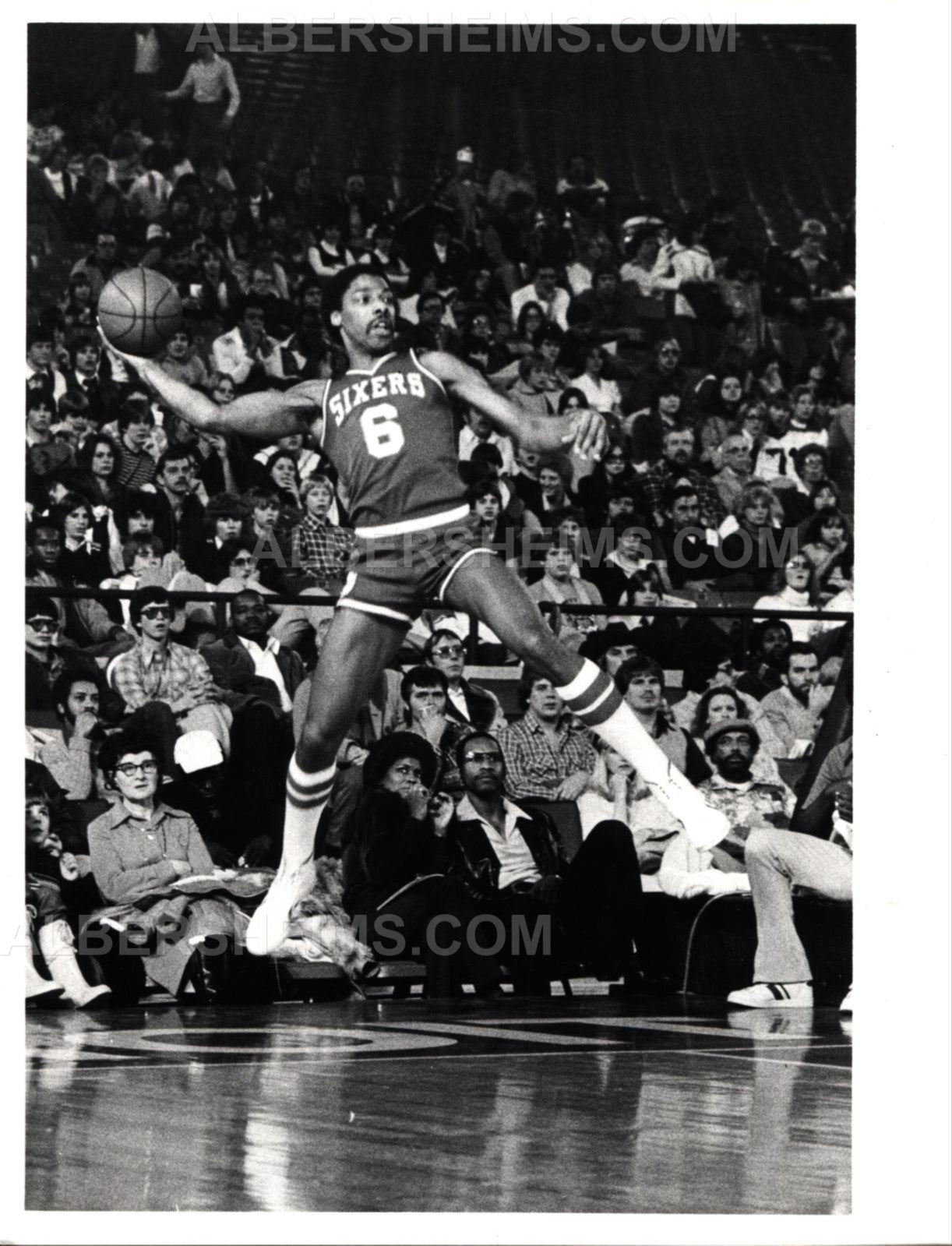 Julius Erving Dr. J Goes to the Air - Original TYPE I Photo Philadelphia 76ers PSA/DNA