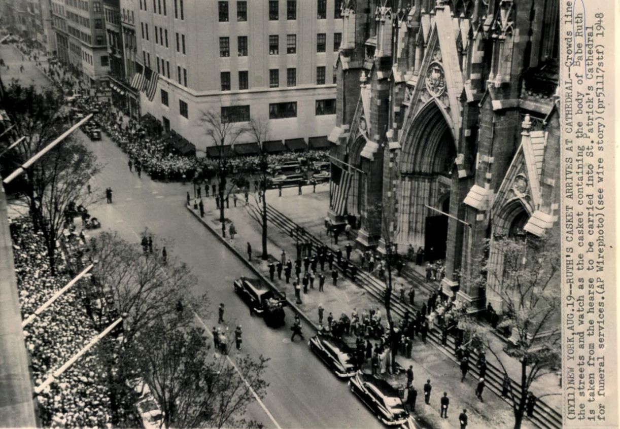 George Herman Babe Ruth 1948 Funeral Invitation Ticket LOA