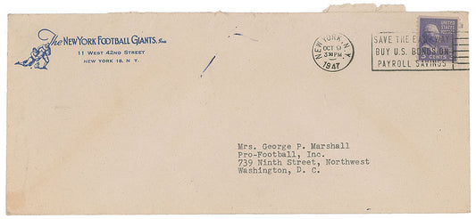 Tim Timothy J. Mara Signed AUTO letter New York Giants Football HOF PSA/DNA