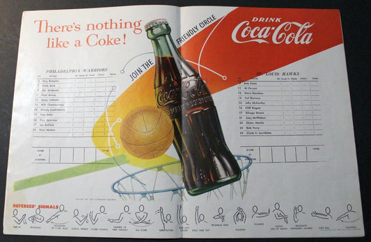 11-20-1959 Wilt Chamberlain's 11th NBA Game Warriors vs St. Louis Hawks Basketball Program