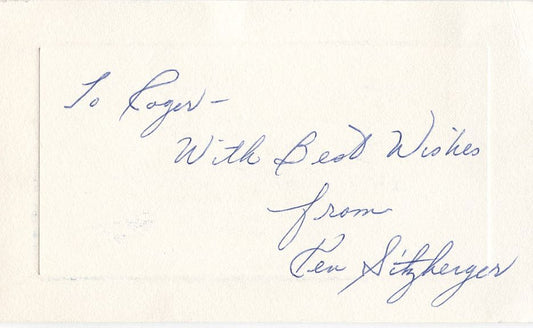 Ken Sitzberger Signed AUTO card 1964 Olympics Gold Medal Winner D.1984