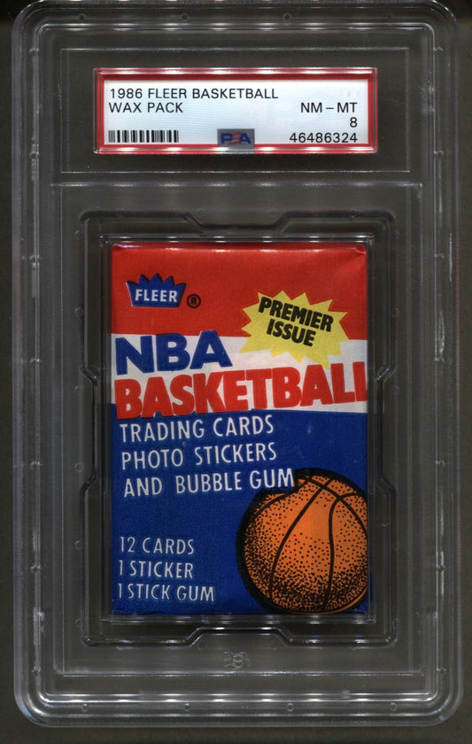 1986 Fleer Basketball Unopened Wax Pack Wax Pack PSA 8 NM-MT