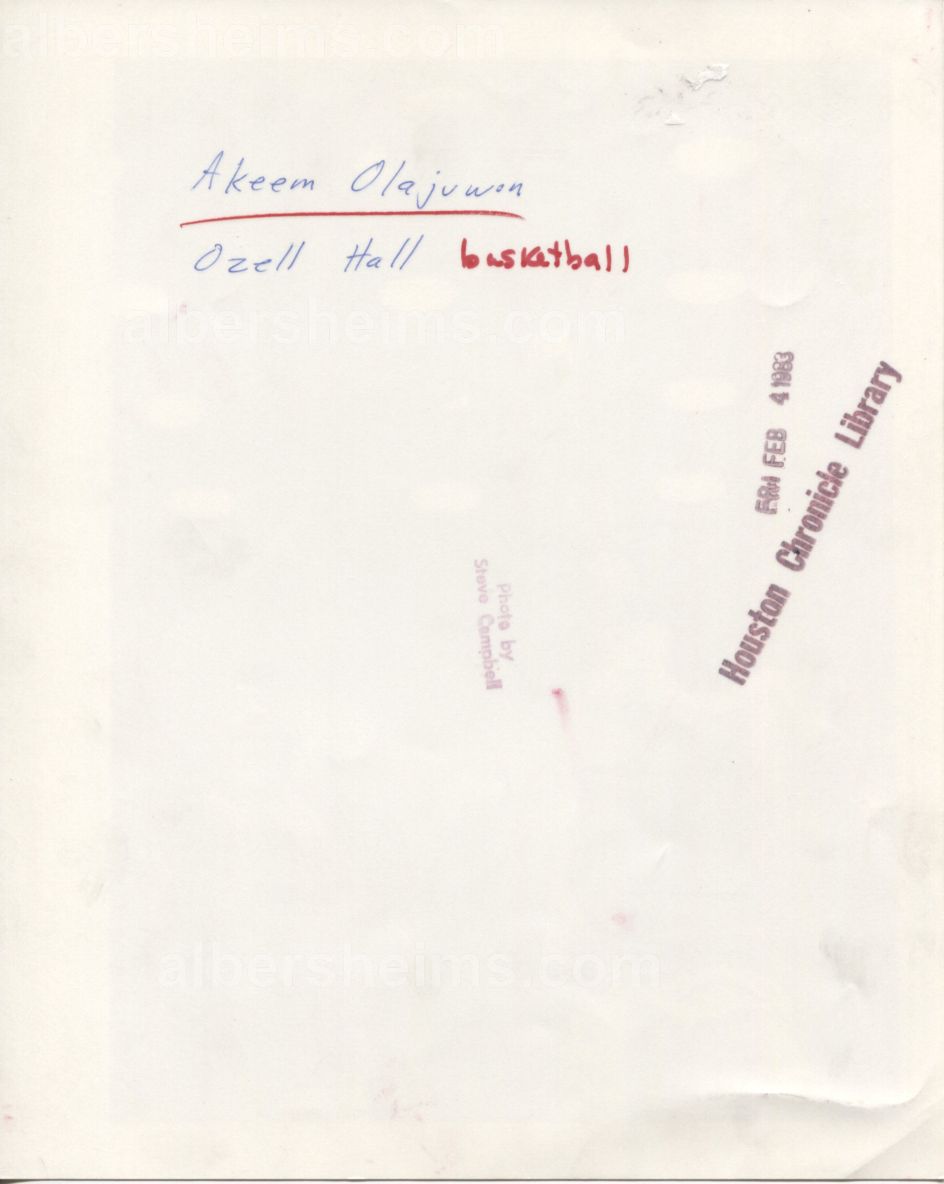 Akeem Hakeem Olajuwon Houston Cougars vs Baylor 1983 Original TYPE 1 Photo PSA/DNA LOA