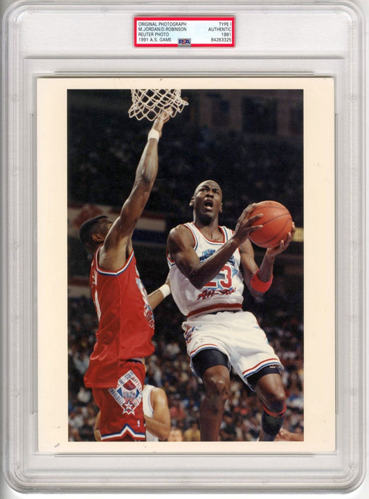 1991 NBA All-Star Game Michael Jordan vs. David Robinson Original Type 1 Photo PSA/DNA