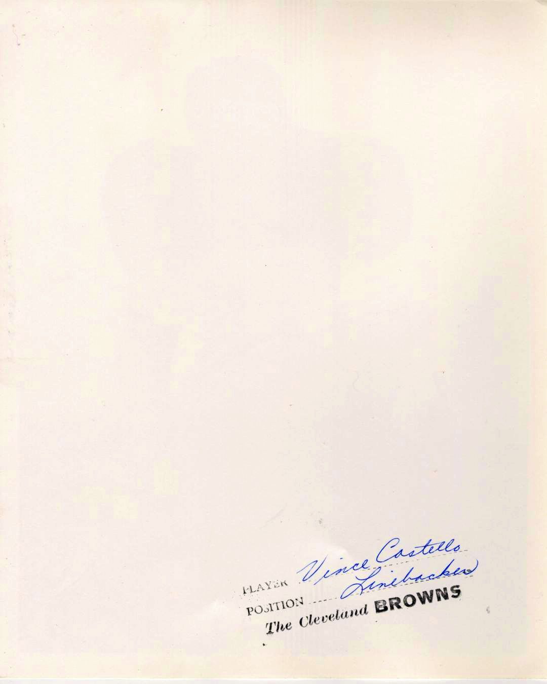 Vince Costello Cleveland Browns TYPE I original Photo Used for 1959 Kahn's Weiners Football Card