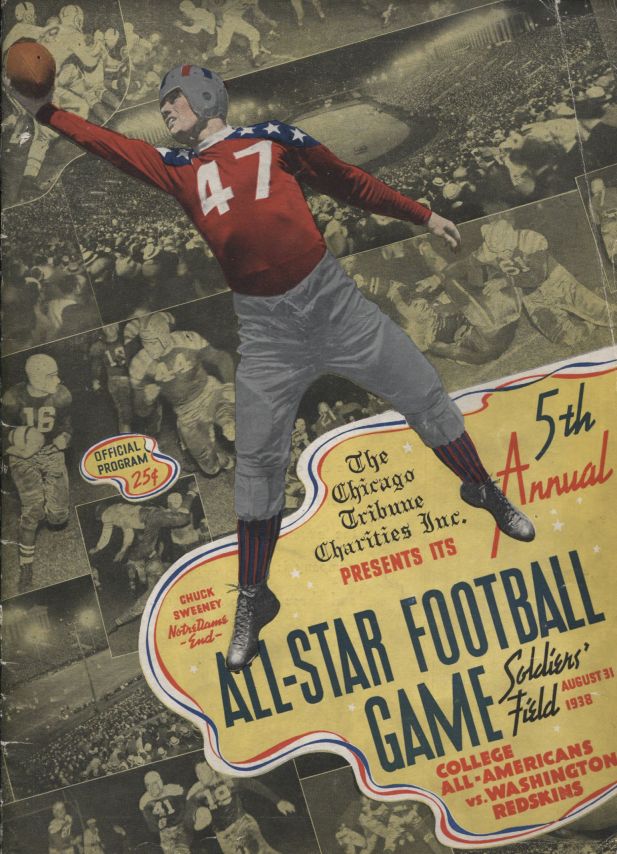 1938 College All-Stars vs Washington Redskins football program Whizzer White Sammy Baugh
