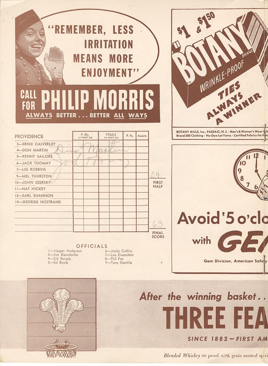 1947-48 New York Knicks Providence Steamrollers Multi-Page Autographs (12) /w Lee Robbins