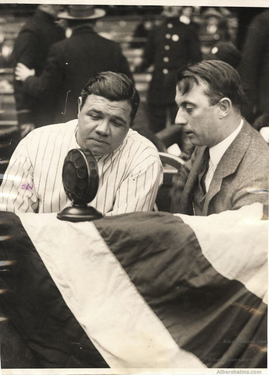 1927 Babe Ruth & Baseball HOF broadcaster Graham McNamee Opening Day Original TYPE 1 photo
