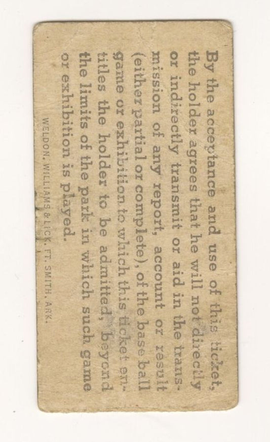 May 25, 1949 St. Louis Cardinals vs Boston Braves Ticket Stub Howie Pollet Shutout