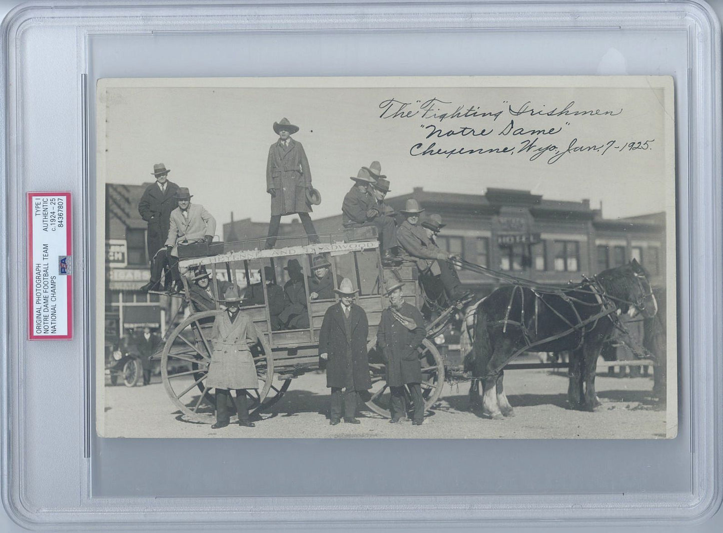 1924 Notre Dame Football Team National Champs Post Rose Bowl Celebration Original TYPE 1 photo PSA/DNA LOA