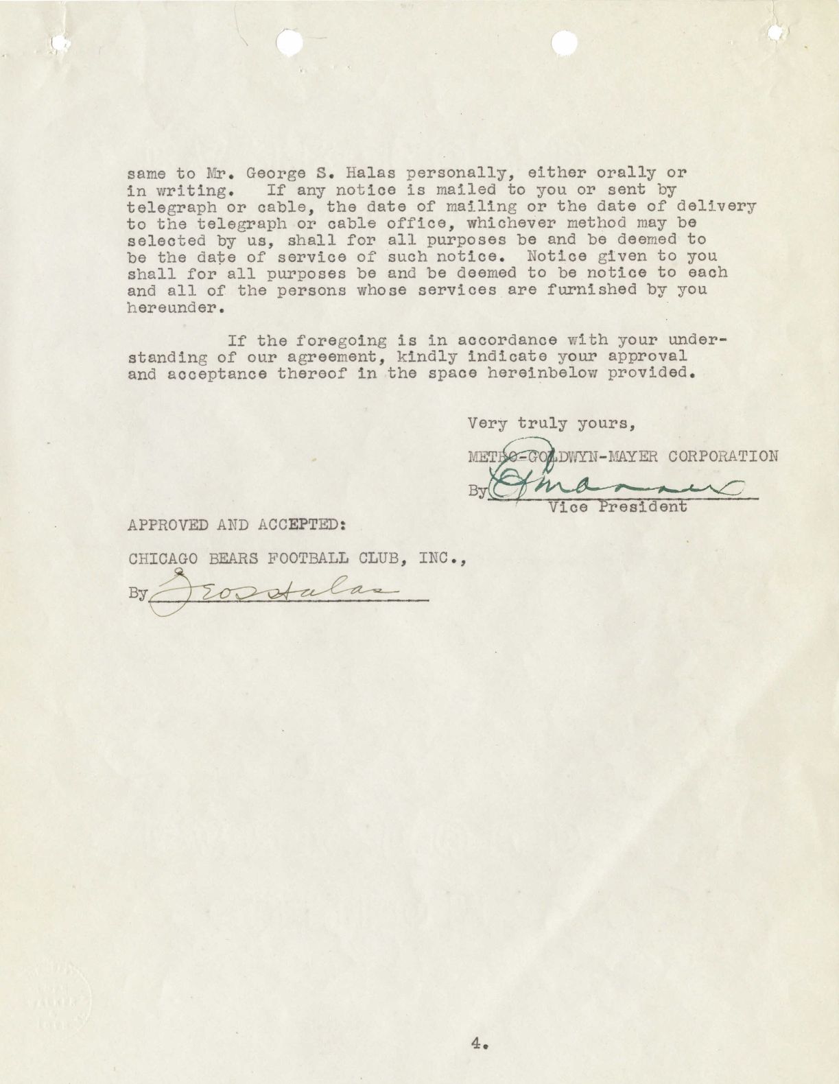 1935 Chicago Bears Team Signed Contract /w Bill Hewitt D. 1947 autograph PSA/DNA LOA