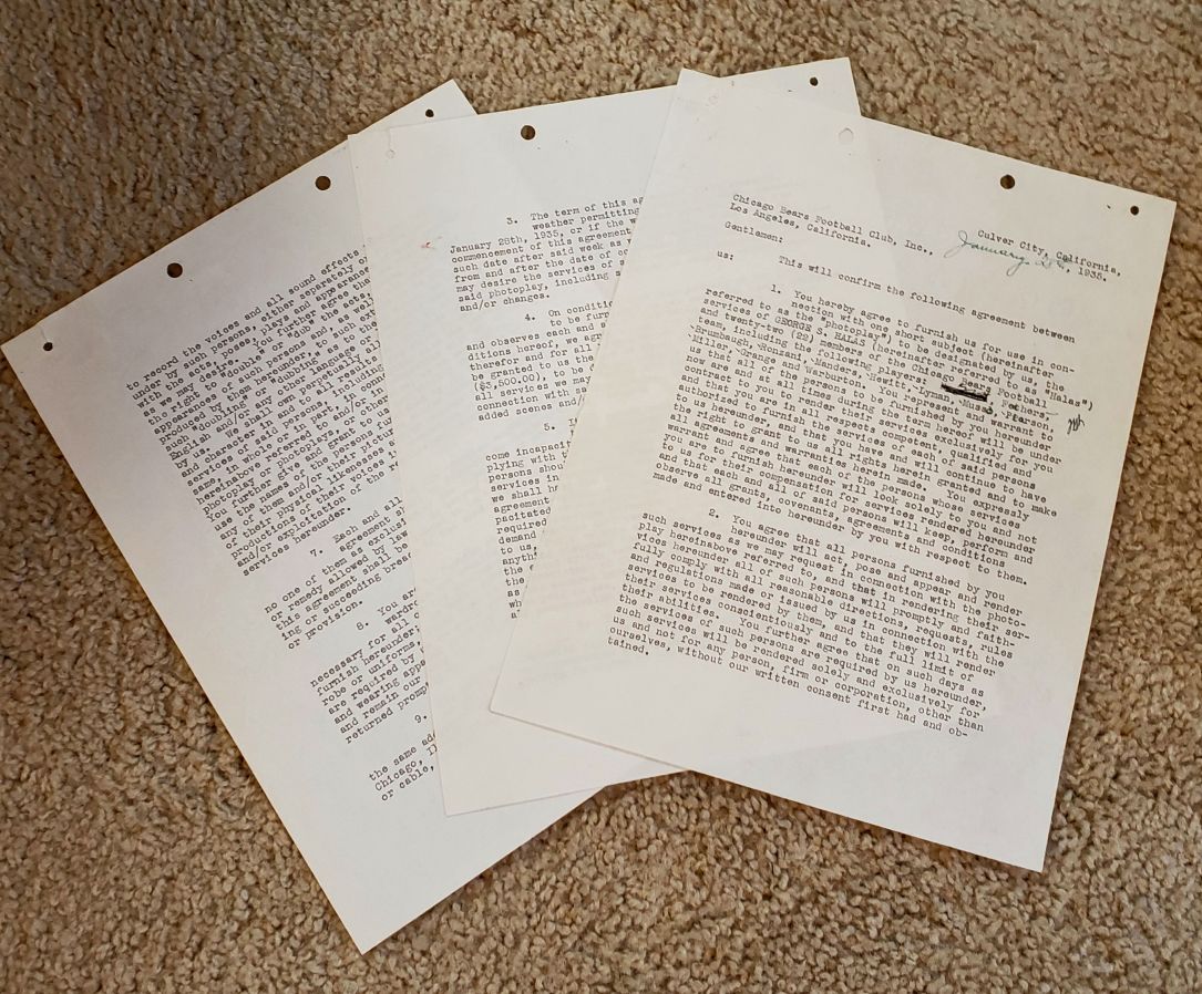 1935 Chicago Bears Team Signed Contract /w Bill Hewitt D. 1947 autograph PSA/DNA LOA