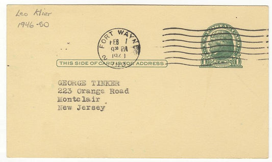 Leo Klier signed AUTO GPC 1st Year NBA Indianapolis Kautskys Pistons Packers 1948 Bowman Set