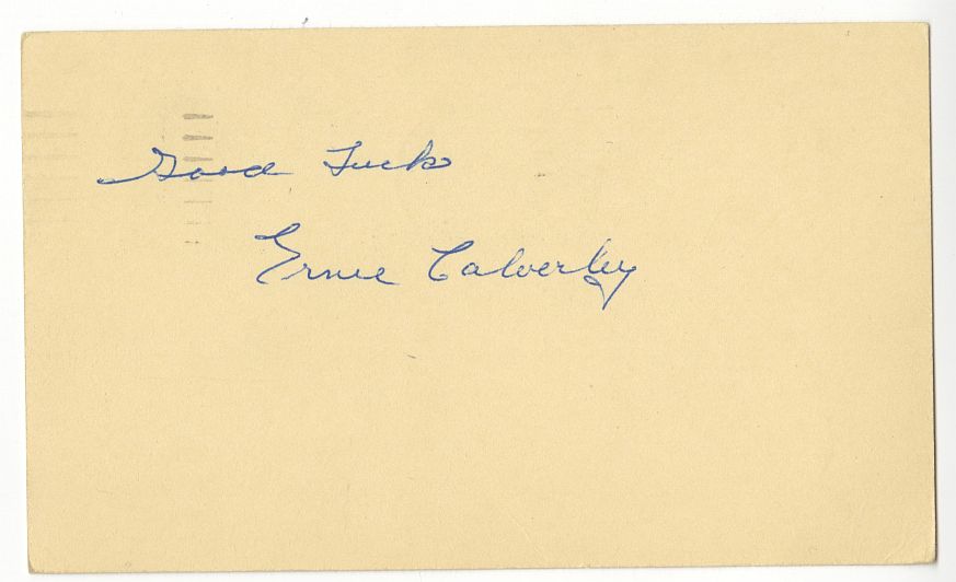 Ernie Calverley Providence Steamrollers NBA Pioneer U of RI Basketball Coach Signed GPC