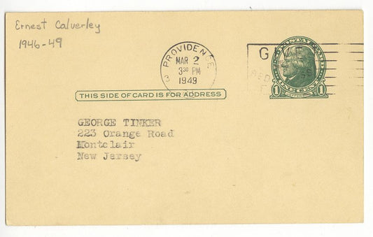 Ernie Calverley Providence Steamrollers NBA Pioneer U of RI Basketball Coach Signed GPC