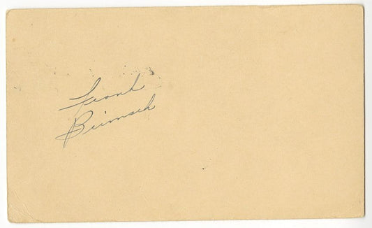 Frank Brimsek Signed AUTO GPC Bruins Blackhawks Hockey HOF D.1998