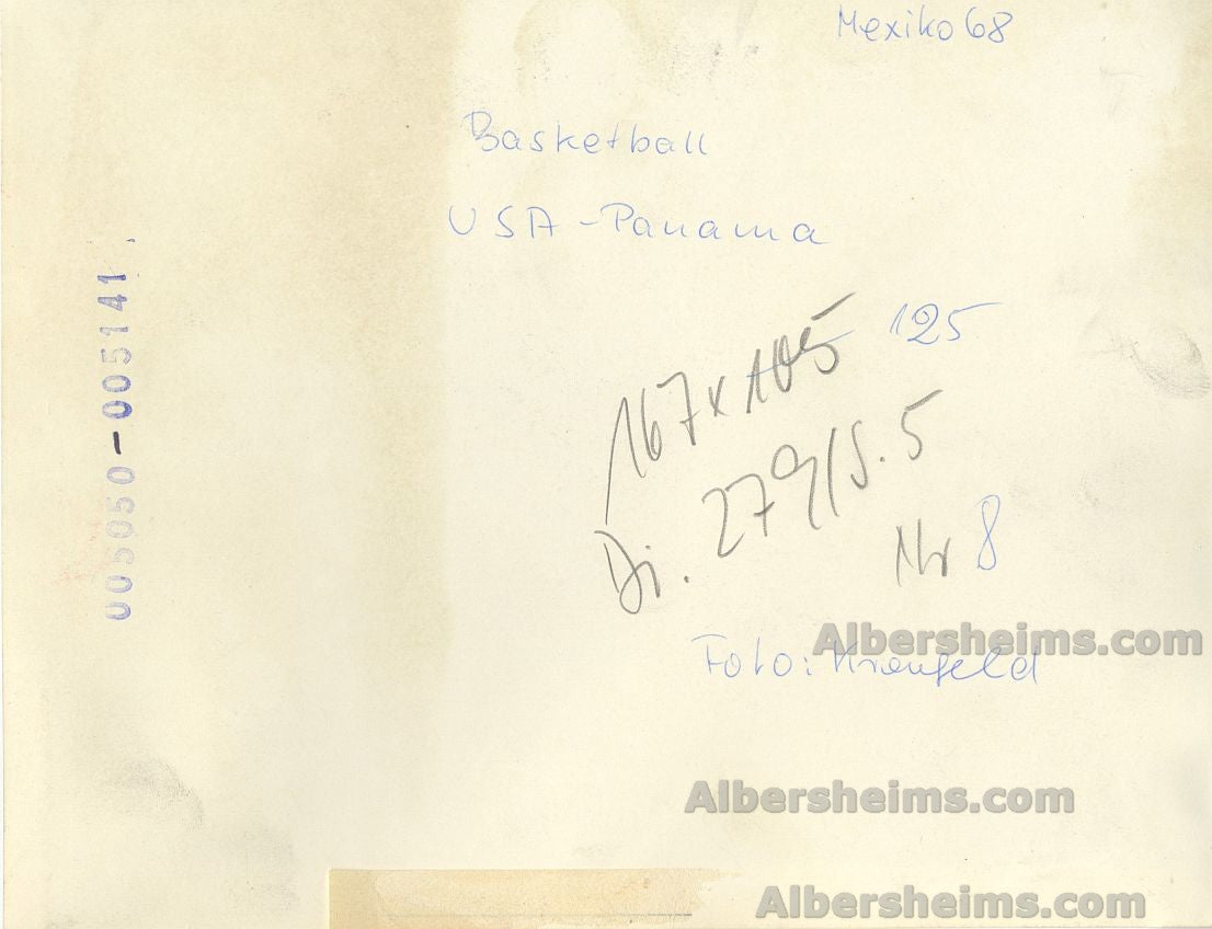 1968 Olympic Basketball Team Spencer Haywood Going to the Net Over Panama original TYPE 1 Photo