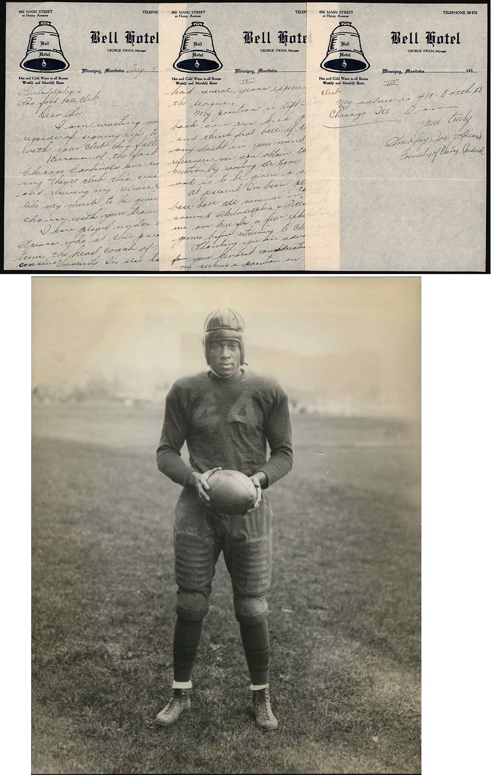 Joe Lillard 1934 Signed Letter to the Philadelphia Eagles - Last Man in the NFL Before the Color Line -Historically Significant PSA/DNA LOA