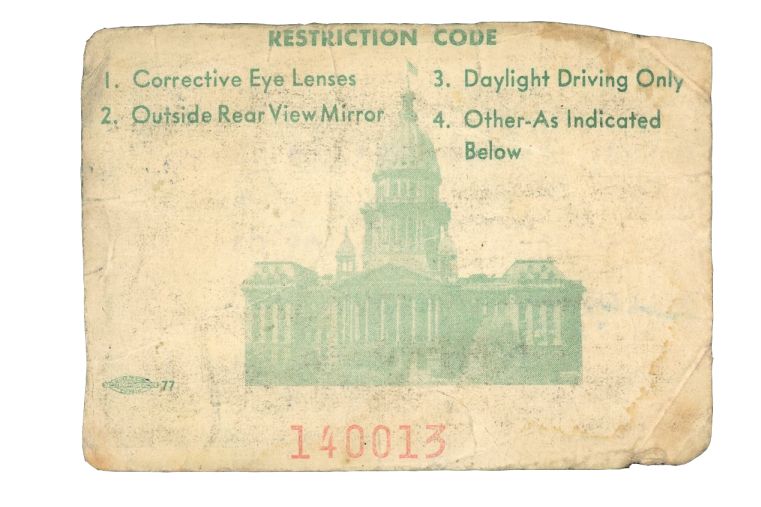 Willie Galimore Signed 1959-63 State of Illinois Driver's License College FB HOF d.1964