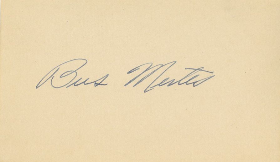 Bus Mertes Signed AUTO 3x5 index card U of Iowa Baltimore Colts NY Giants D.2002