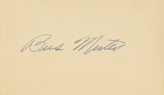 Bus Mertes Signed AUTO 3x5 index card U of Iowa Baltimore Colts NY Giants D.2002