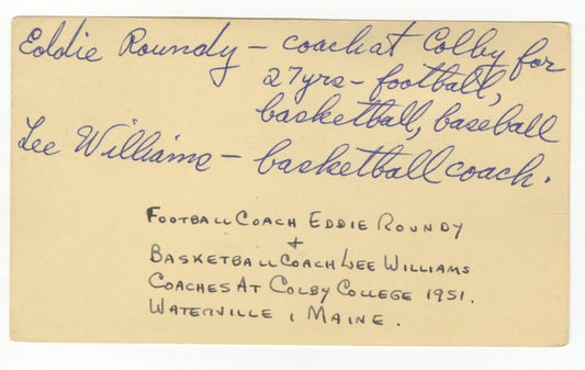 Eddie Roundy D.1954 & Lee Williams John Bunn Award Basketball HOF Signed AUTO GPC