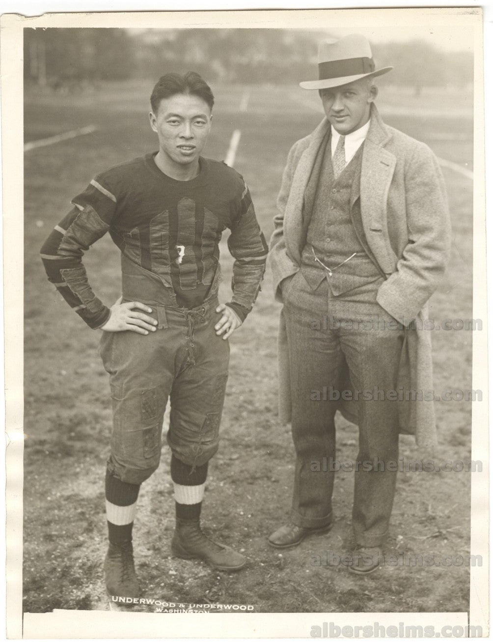 Lem Jew Chinese College Football Star 1928 Original TYPE 1 photo PSA/DNA LOA