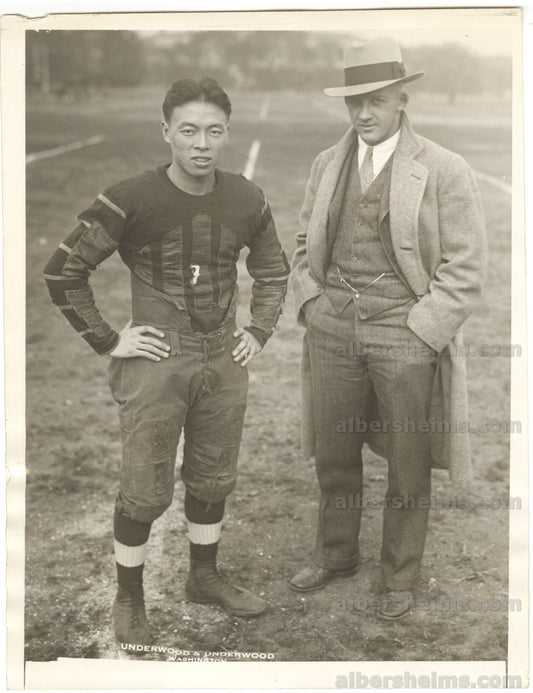 Lem Jew Chinese College Football Star 1928 Original TYPE 1 photo PSA/DNA LOA
