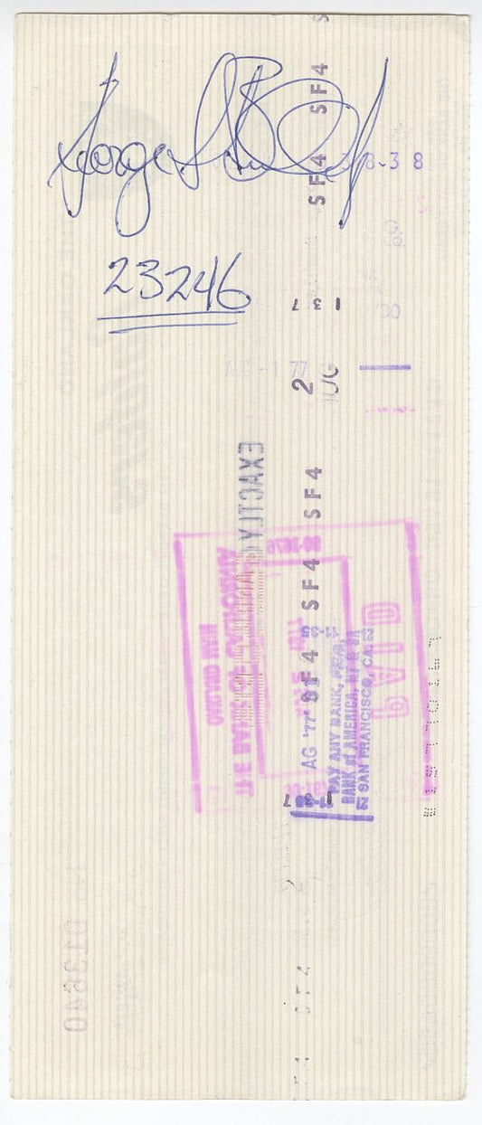 George Buehler Signed AUTO 1977 Oakland Raiders payroll Check