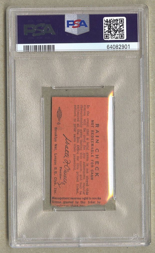 July 1, 1953 Brooklyn Dodgers vs Phillies ticket Stub Jackie Robinson Double Furillo #84 HR PSA