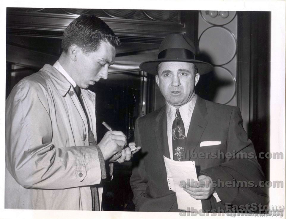 Mickey Cohen L.A. Mob Crime Boss from 1957 Being Interviewed Original Press Photo