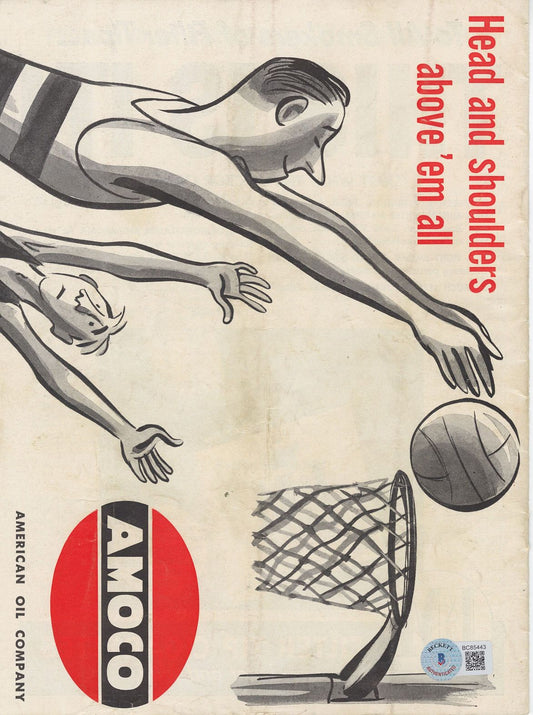 Clair Bee Signed AUTO 1954 Baltimore Bullets Bostic Celtics NBA Basketball Program