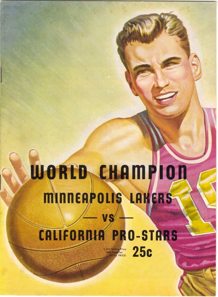 Minneapolis Lakers vs Cal Pro Stars Program - May 4, 1952 Featuring George Mikan & Don Barksdale