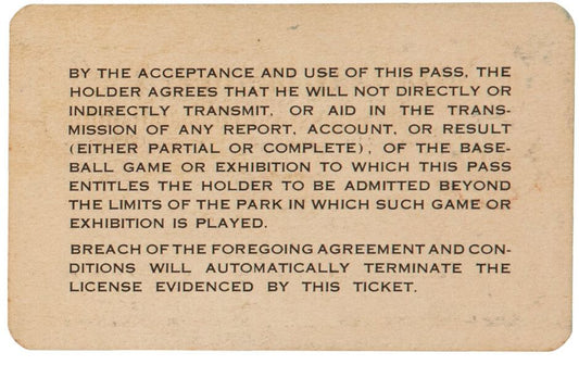 1938 National League Season Pass Ticket -Enos Slaughter MLB Debut - Babe Ruth coaching Debut