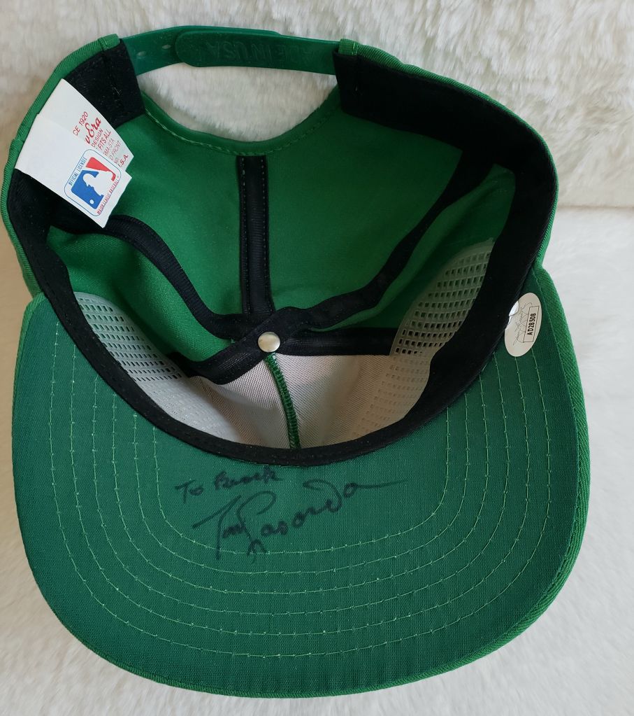 Tommy Lasorda Signed AUTO Circa 1997 New Era L.A. Dodgers St. Patrick's Day Cap JSA COA