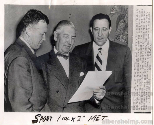 1953 Baltimore Colts 1st Year NFL Hires First Head Coach Keith Molesworth Original Press Photo