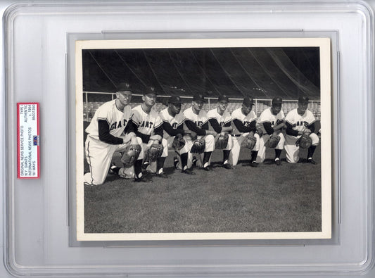 1954 NL Champions - NY Giants Open World Series with Willie Mays Original TYPE 1 Photo PSA/DNA LOA