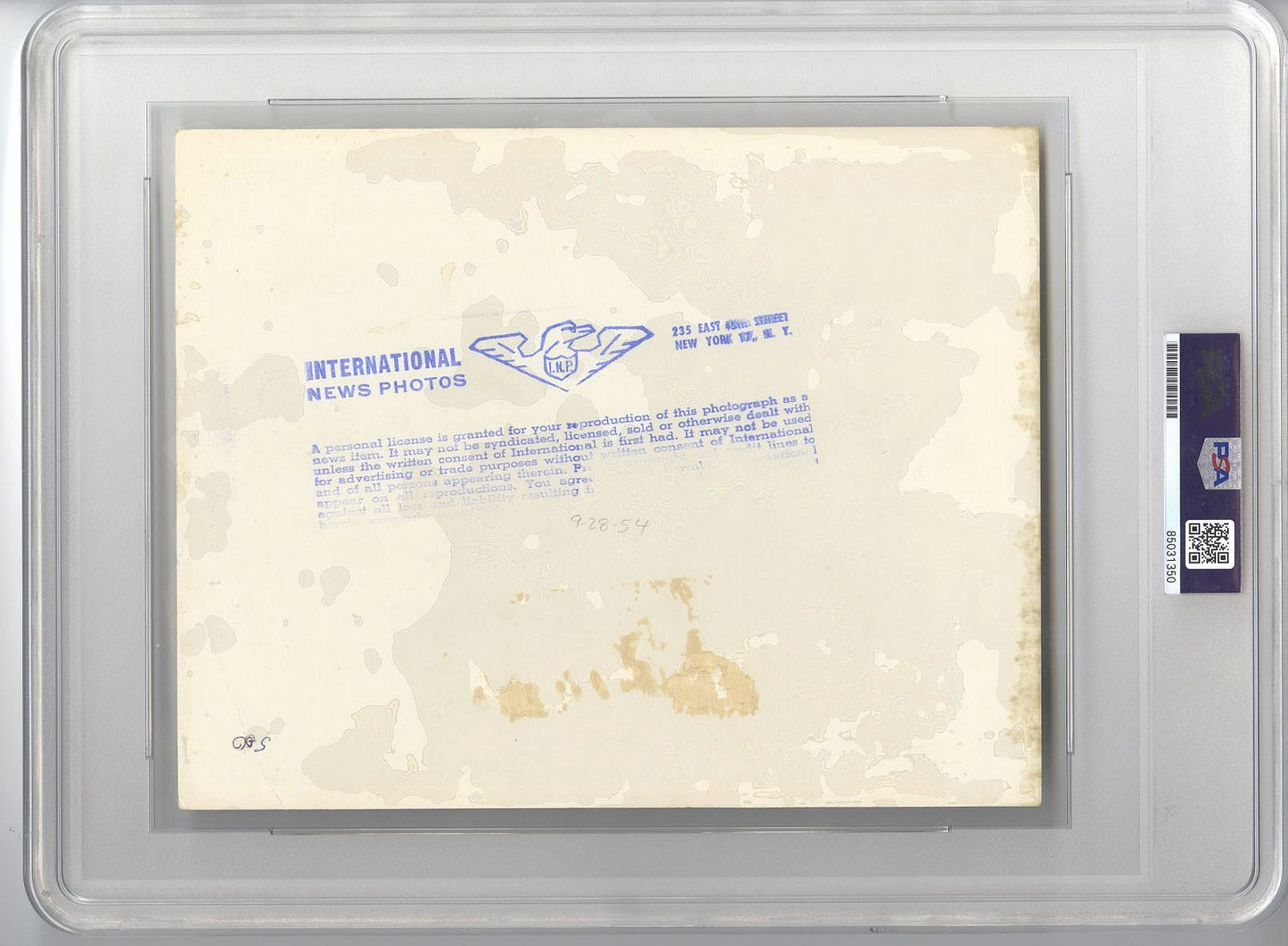 1954 NL Champions - NY Giants Open World Series with Willie Mays Original TYPE 1 Photo PSA/DNA LOA