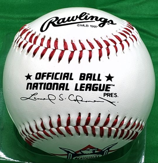 Vin Scully single signed 1997 AUTO NL (Coleman) Baseball Dodgers PSA/DNA LOA