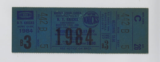 1984 NBA ECSF Game 3 NY knicks Boston Celtics Full Ticket LARRY BIRD MSG PLAYOFF DEBUT 24pt/7rb