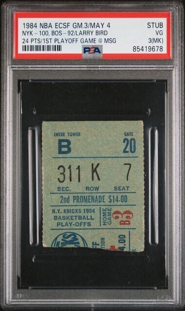1984 NBA ECSF Game 3 NY knicks Boston Celtics Full Ticket LARRY BIRD MSG PLAYOFF DEBUT 24pt/7rb