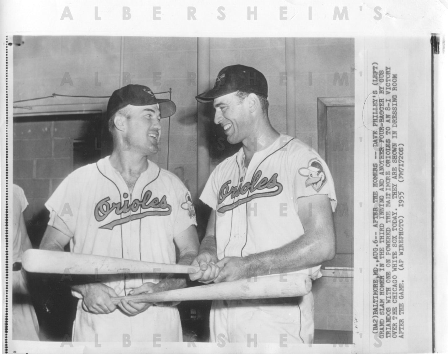 1955 Baltimore Orioles Sluggers - Gus Triandos & Dave Philley original photo