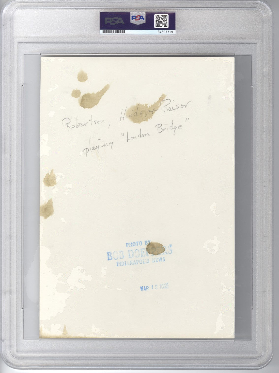 Oscar Robertson 1955 Crispus Attucks High School Basketball State Semi-Finals Original TYPE 1 photo PSA/DNA LOA