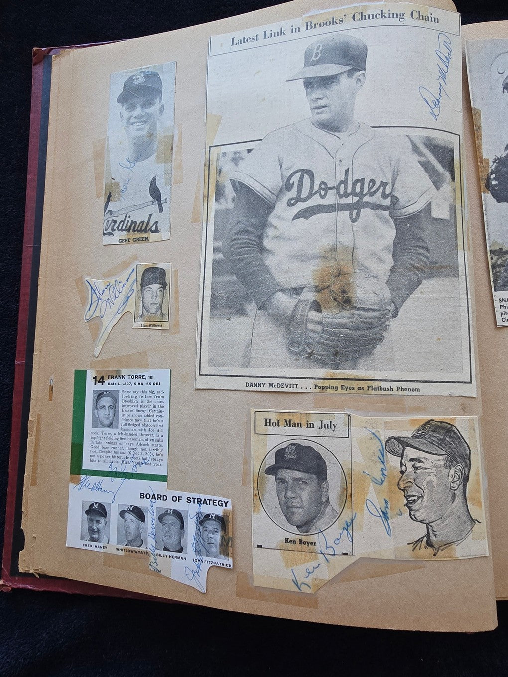 1950s Baseball Football Basketball Scrapbook /w Approximately 350 Autographs Rogers Hornsby x 3 Loaded